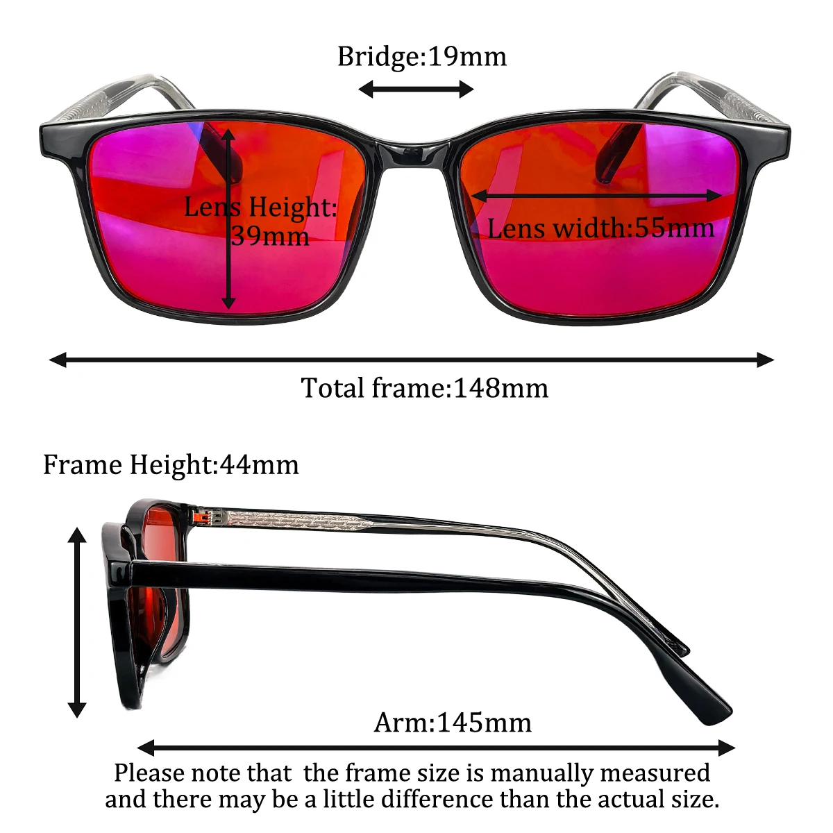 SHINU Lightweight TR90 Frame Blue Light Blocking Glasses, Red & Orange Lenses Relieve Eye Strain Help Better Sleep