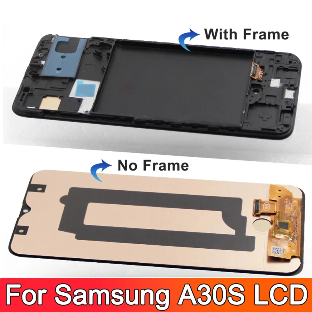 100% Tested A30S Screen, for Samsung A30S A307 A307F A307FN A307G A307YN Lcd Dispaly Digital Touch Screen With Frame