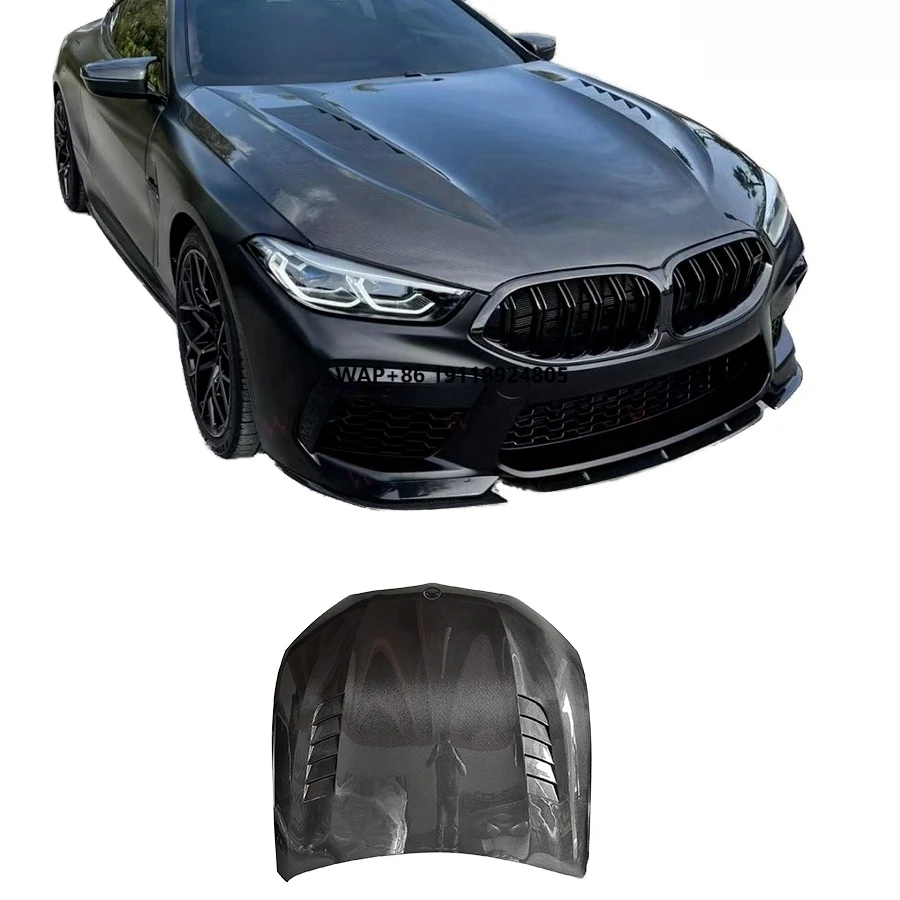 

New for 8 Series M8 F91 F92 G14 G15 Carbon Fiber Front Hood Bonnet Cover with Vents and Screws Car Accessories