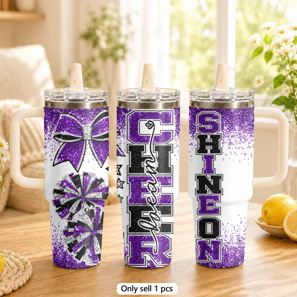 Go Shine Vacuum Flasks 40oz Stainless Steel Tumbler with Handle Straw Lid Vacuum Insulated Double Wall Leak Proof