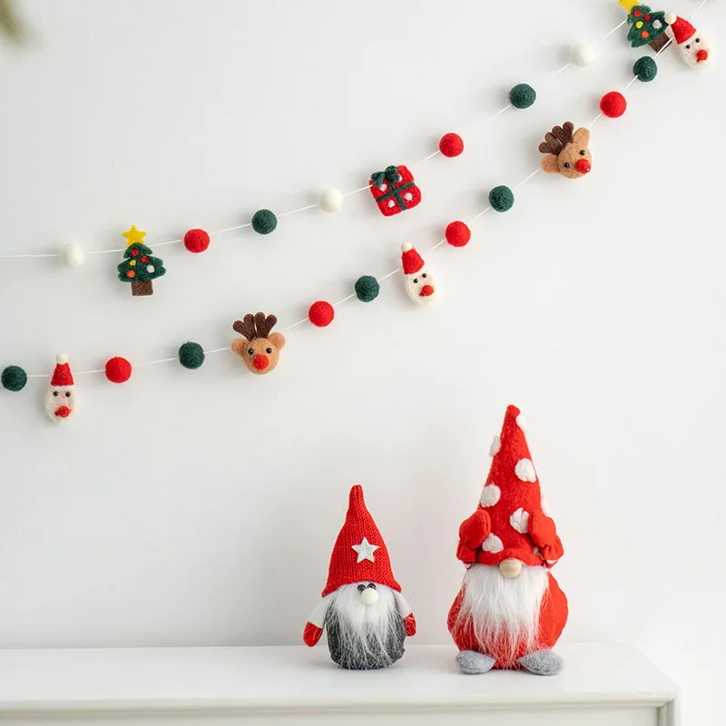 

Felt Christmas Banner Garland Wool Hanging Merry Christmas Decor for Home Navidad 2025 Christmas Ornaments Xmas Decor New Year