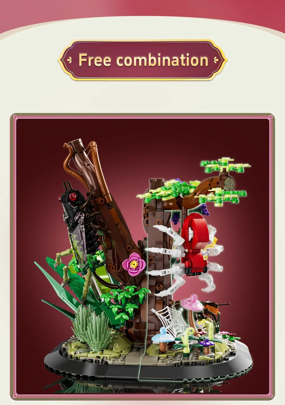 몰드 킹 10178 거미 블록 놀라운 자연 시리즈 모델 사실적인 곤충 교육용 장난감 책상 장식 선물 407PCS