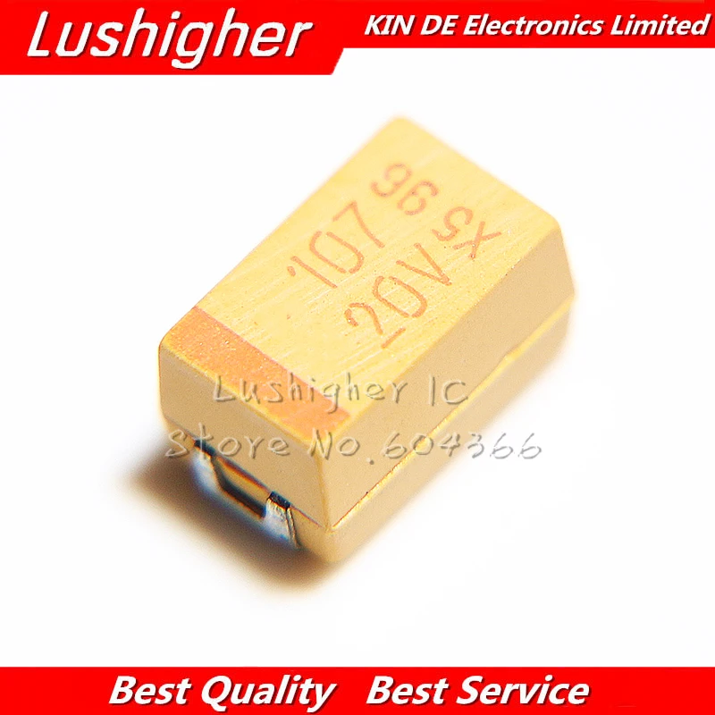 10 шт. 7343 чехол E 20V 100 мкФ 107E 107D SMD Танталовый конденсатор