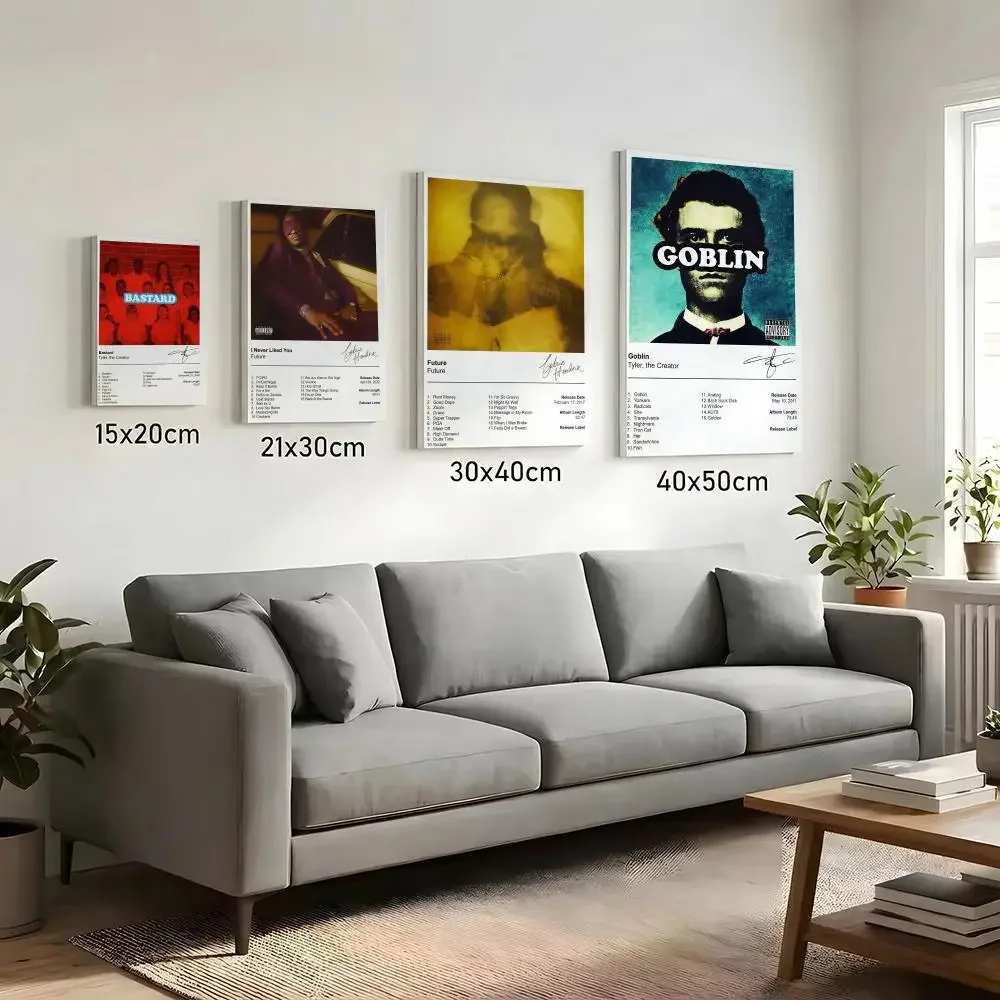 F-Future Album Cover Rapper Painting Calligraphy HD Canvas Print Poster Wall Art | Optional Frame | Modern Hallway Decor