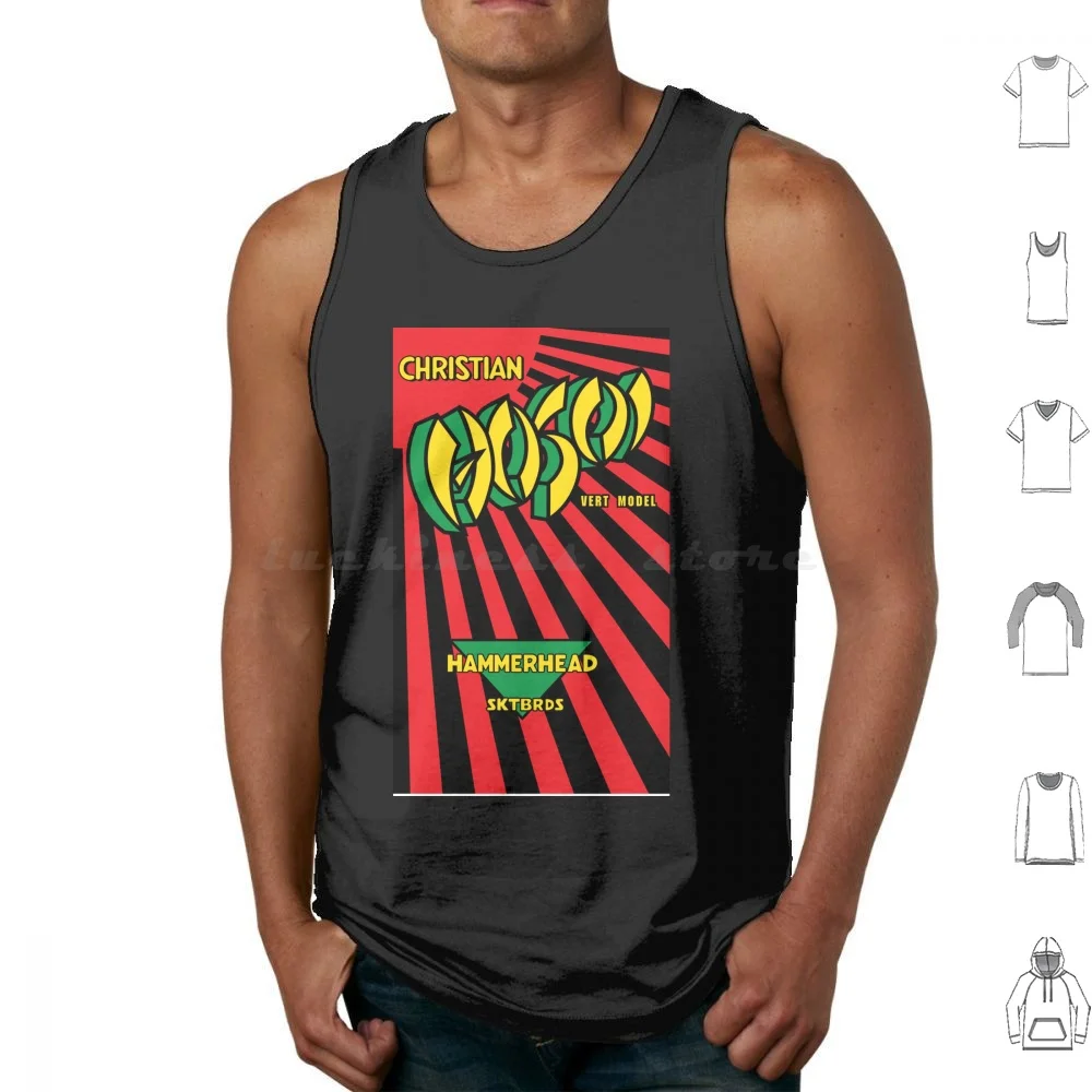 80's Skateboarding 90's Skateboarding Christian Hosoi Hammerhead Bones Flip Tank Tops Colete Sem Mangas Logo Sims Bones Tony