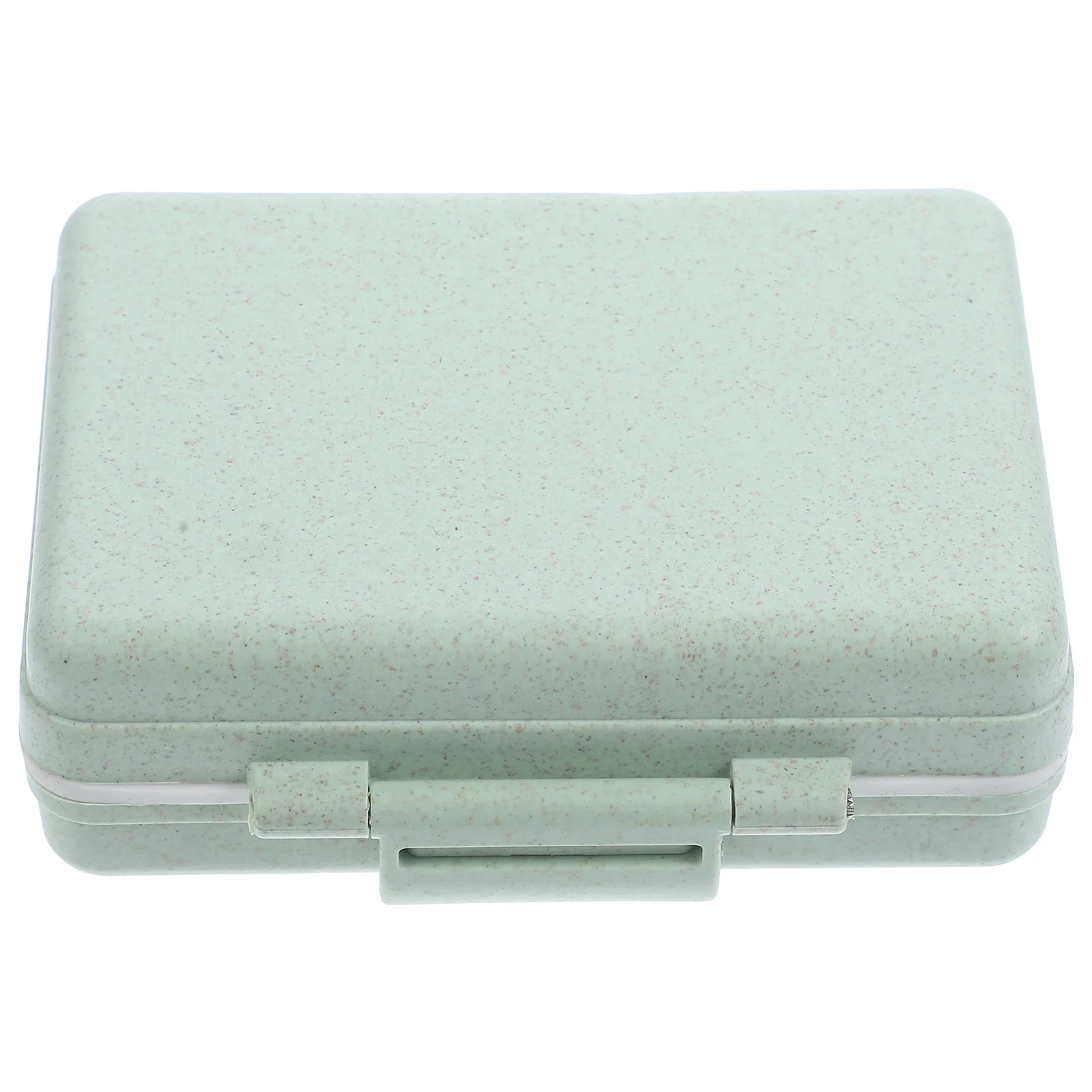 

Medicine Case Compact Multi-Grid Pill Organizer Portable Durable Wheat Straw Material Reusable Daily Use Household Travel