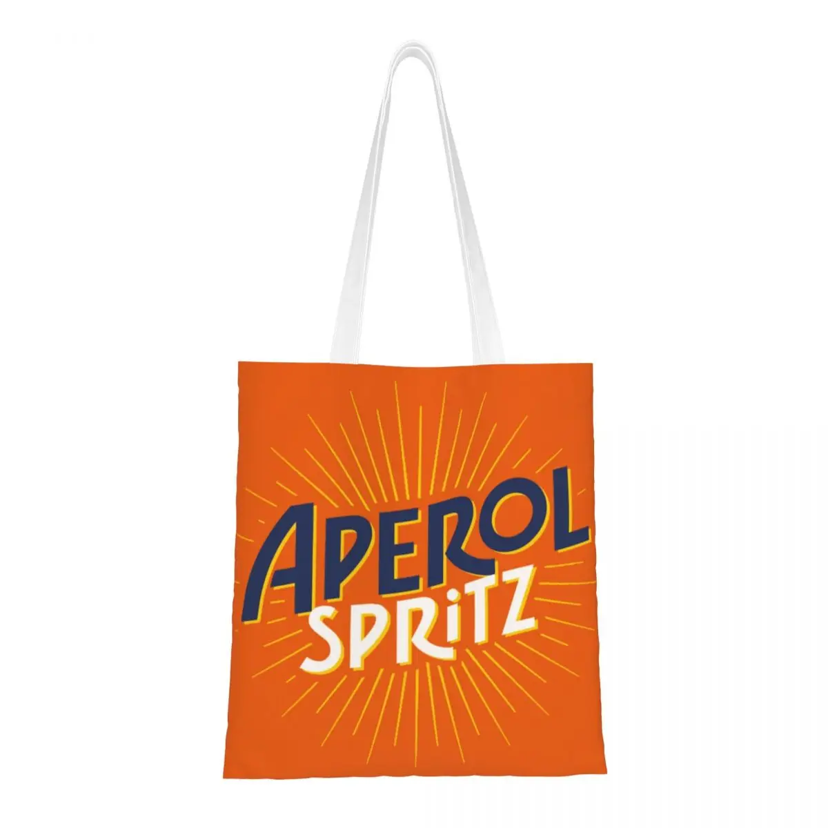 Custom Italy Spritz Aperols Groceries Shopping Bag Funny Printed Canvas Shopper Tote Shoulder Bag Big Capacity Washable Handbag