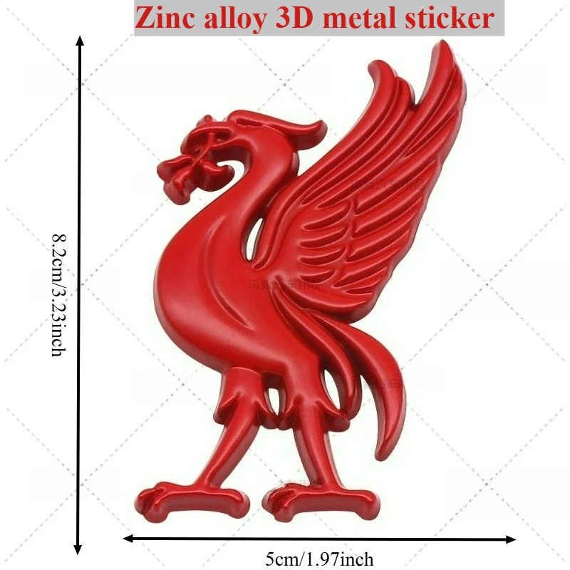 Red Army The Liver-Bird Rooster Metal Sticker Phoenix Totem Customized Vehicle DIY Decorative Car Accessories