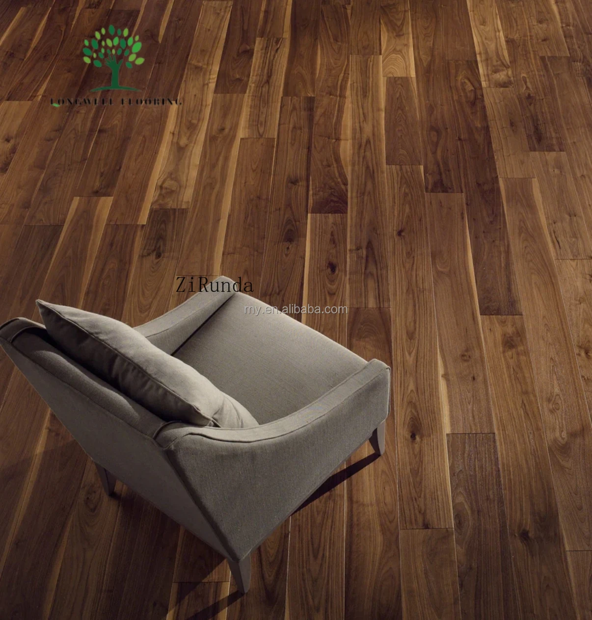 맞춤형 1.2mm 두께 블랙 월넛 무늬목 엔지니어드 우드 바닥재 헤링본 피쉬본 스트레이트 브러쉬