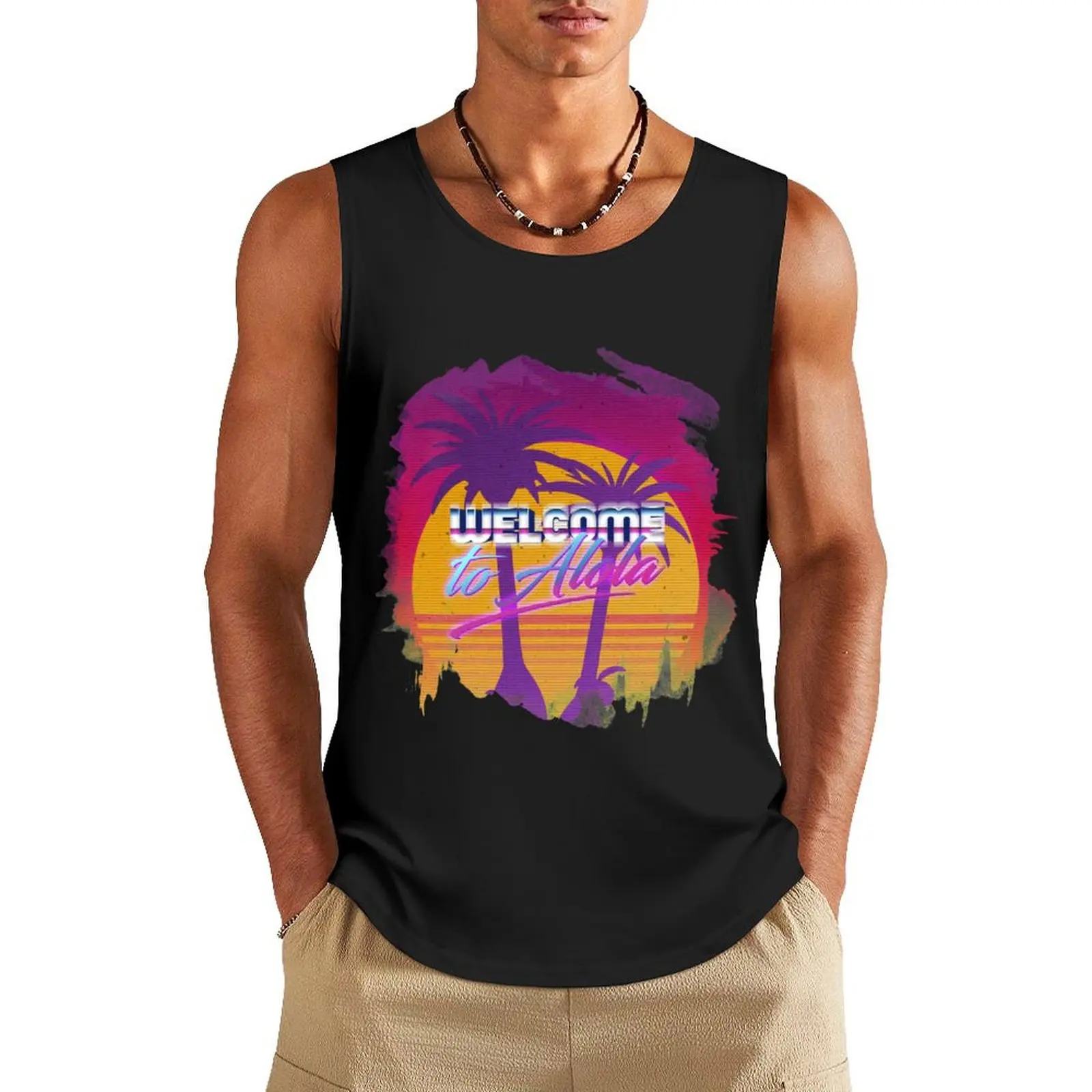 Welcome to Alola Tank Top gym t shirt men sleeveless man shirts