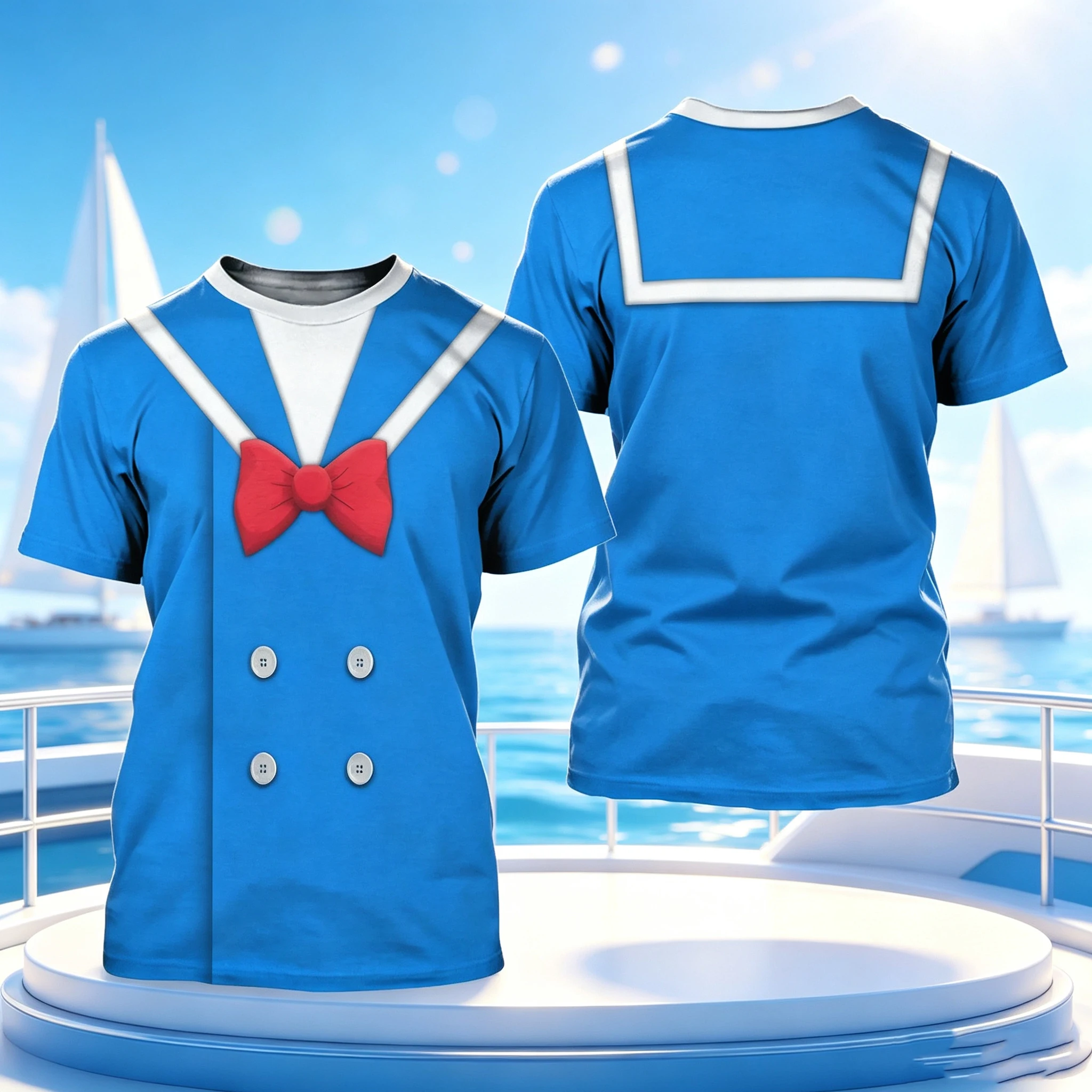 Cartoon Duck T-shirt 2026 Summer New Fashionable, Popular, Cute, Breathable, Comfortable, Leisure Anime Family Matching Clothing