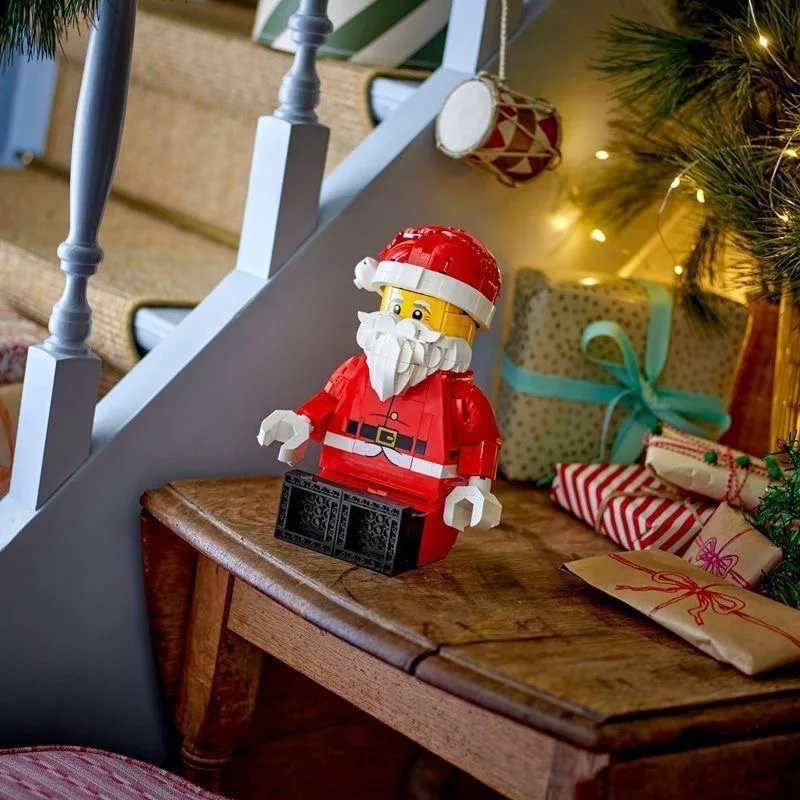 

НОВИНКА 2026: Увеличенная минифигурка Санты 40820, лимитированная серия, увеличенная версия, конструктор для мальчиков и девочек, рождественский подарок