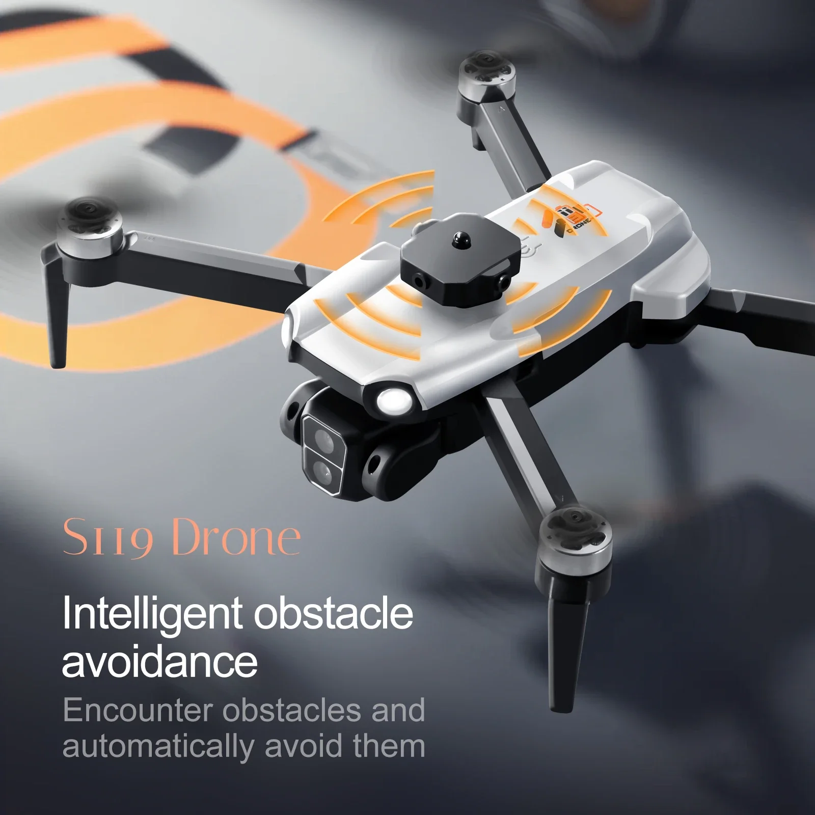 S119 Drone with Screen Remote Control Profesional HD Dual-Camera FPV Brushless Optical Flow Obstacle Avoidance RC Quadcopter Toy