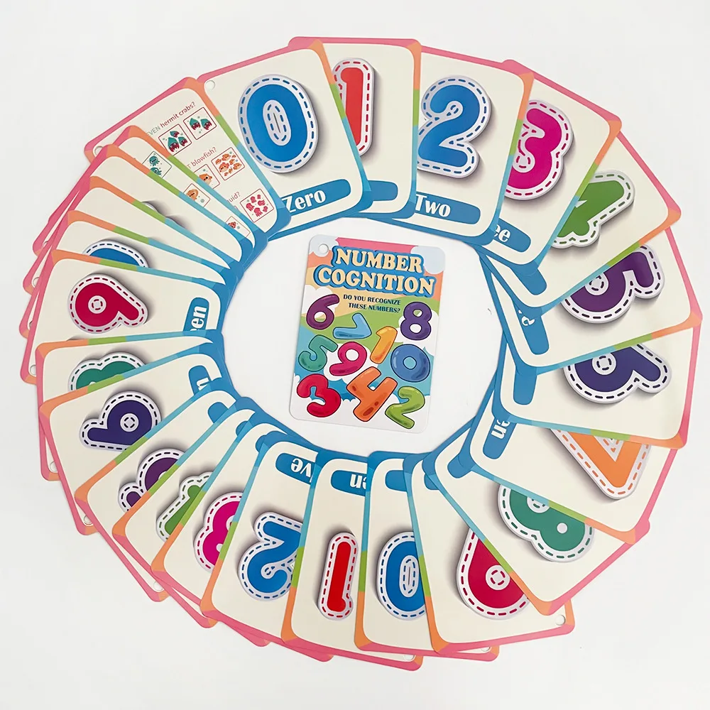 Early Education Flashcards 30 Digital Math English Word Cards Cognitive Interactive Double Sided Interactive Activity Cards