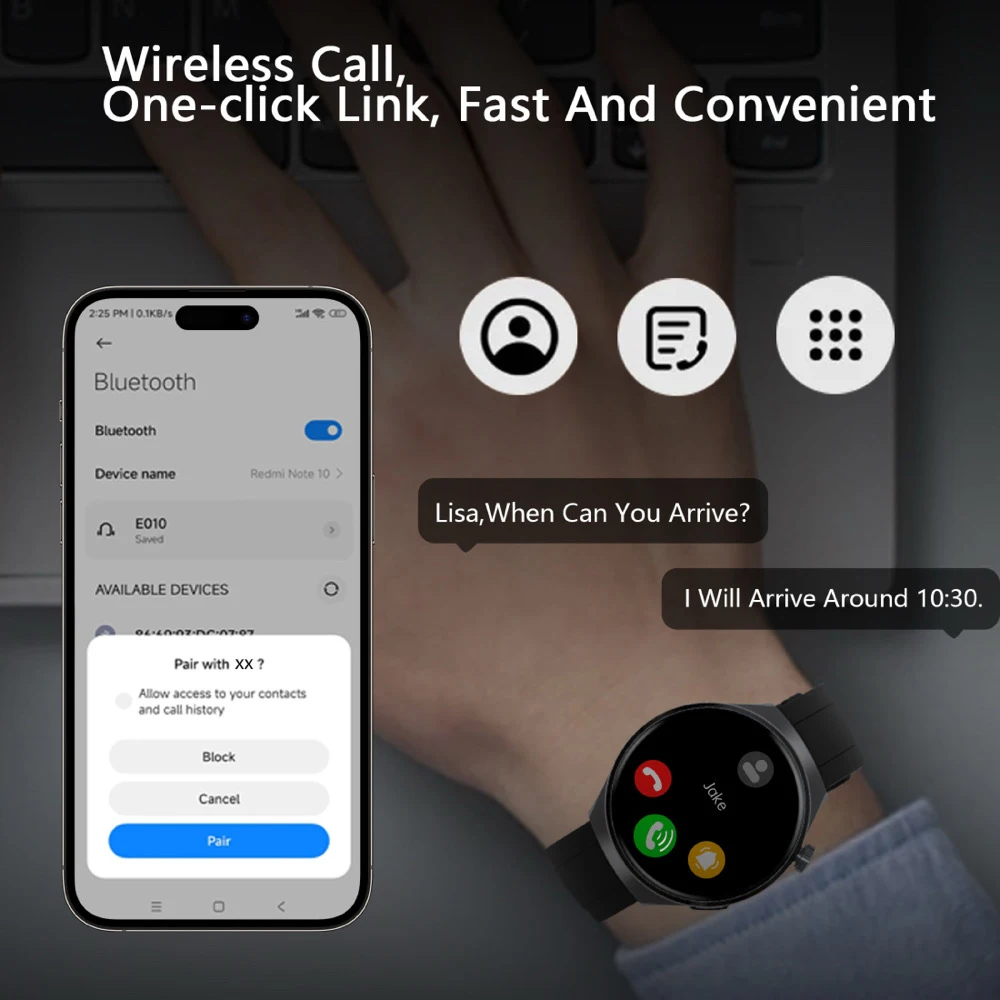 여성 남성용 스마트워치 3D 다이나믹 다이얼 24시간 건강 모니터링 스마트워치 방수 원클릭 무선 통화 AI 음성 비서