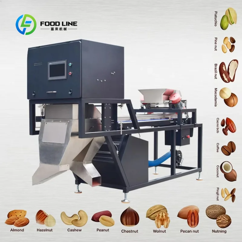 Customized Dry Shrimp Dry Seafood Color Sorter Belt Type Optical Shrimp Garlic Chili Herbals Sorting Machine Color Sorter
