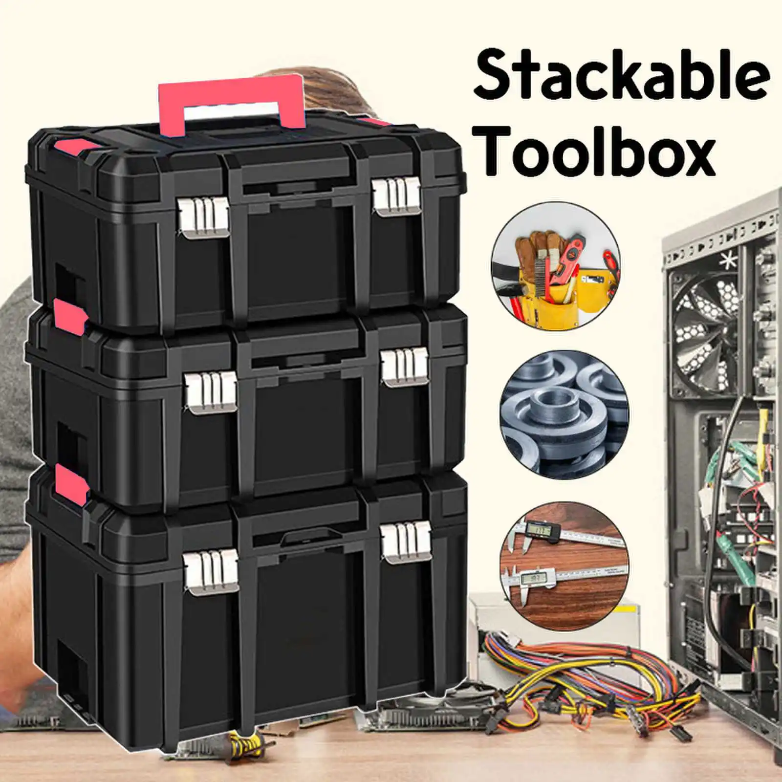 Large Capacity Tool Box Multifunctional Household Portable Tool Box 22/24inch Hardware Car Tool Box Organizer Tool Storage ﻿