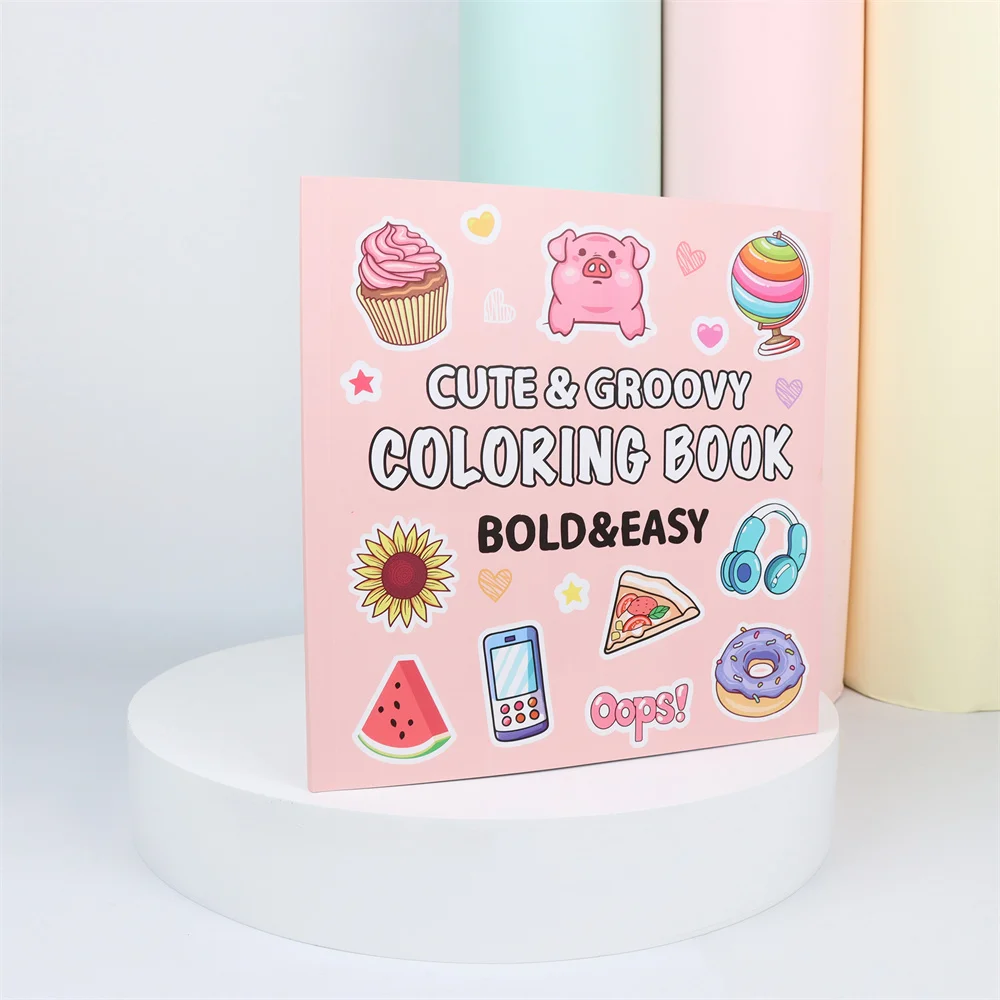 CUTE & SIMPLE Bold-easy Patterns Coloring Book for Adults Cute Drawing Book Perfect Gift for Party and Birthday