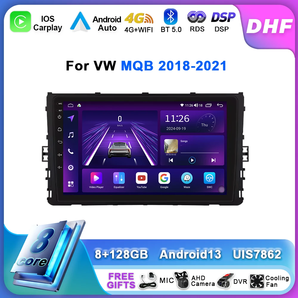 

Автомобильный радиоприемник Android 13, автоматический экран для VW Volkswagen MQB Polo Plus/T-Cross/Zoals T-Kruis/T-Roc Carplay BT, мультимедийный видеоплеер