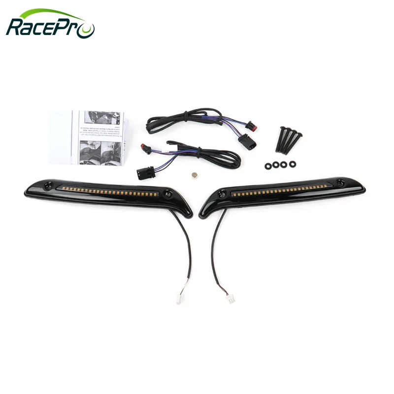 RACEPRO RP8820-1019B Motorcycle Windshield Trim Light Turn Signal for Harley Softail Low Rider ST FXLRST 2022-2024