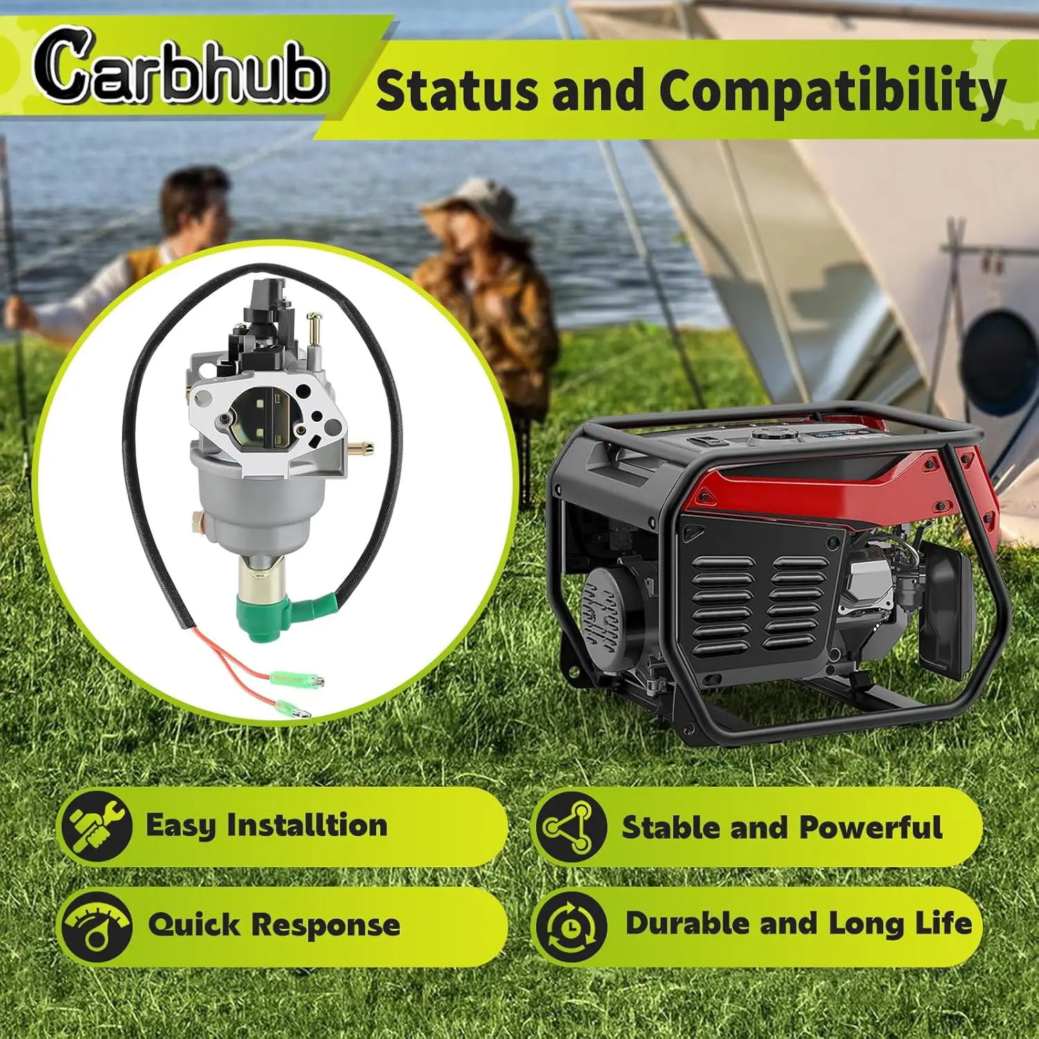 Carburetor for Predator 420CC 5000W 8750W 7000W 6500W 188F Generator Carb with Fuel Filter Line Gaskets
