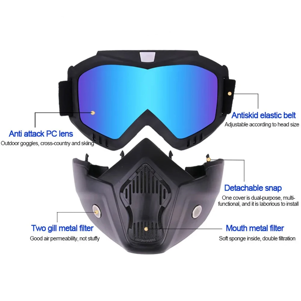 Motorcycle Riding Mask Windproof Outdoor Racing Skiing Off-Road Mask Bicycle Vehicle Sports Full Face Protection Tactical Helmet