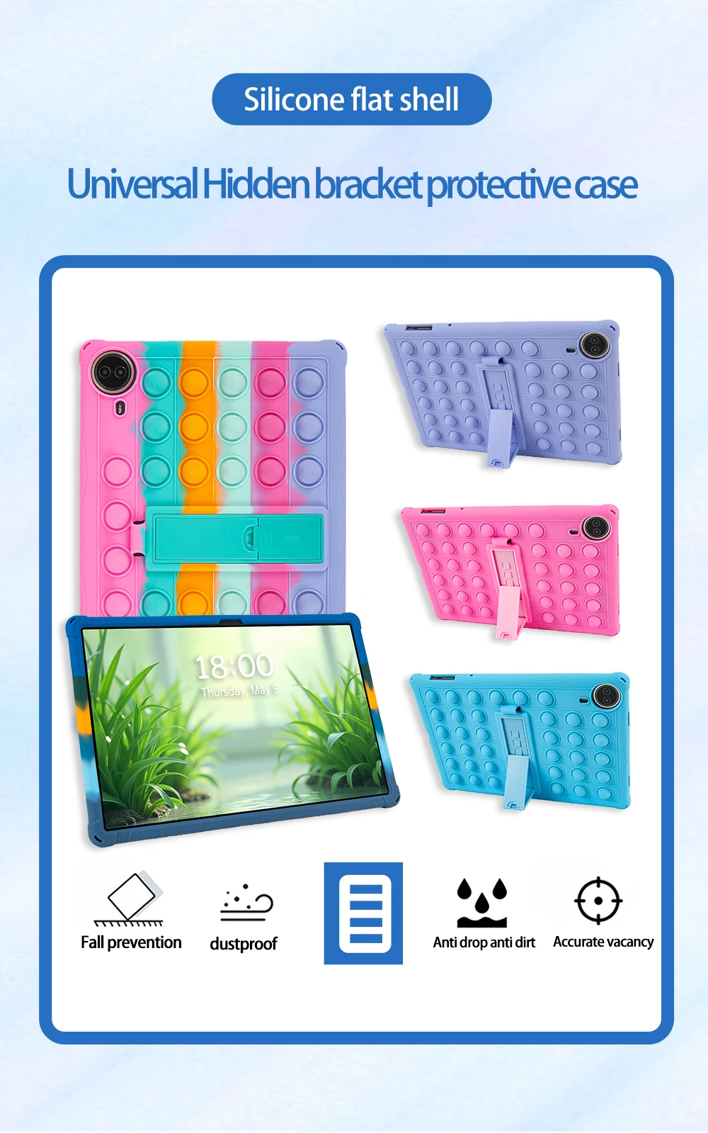Kids Safe Soft Silicone Case For Teclast T70 14 inch Adjustable Kickstand Tablet Cover Skin Friendly Lightweight Capa Shockproof