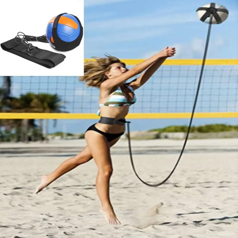 

1 Set Sports Practice Tool Volleyball Spike Trainer Soccer Serving Football Kick Belt Returns Adjustable Training Aid