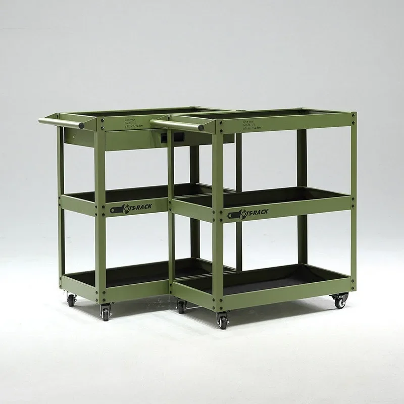 Trolley light luxury Nordic ins style café oil painting studio flower shop multi-functional mobile storage tool cart for home