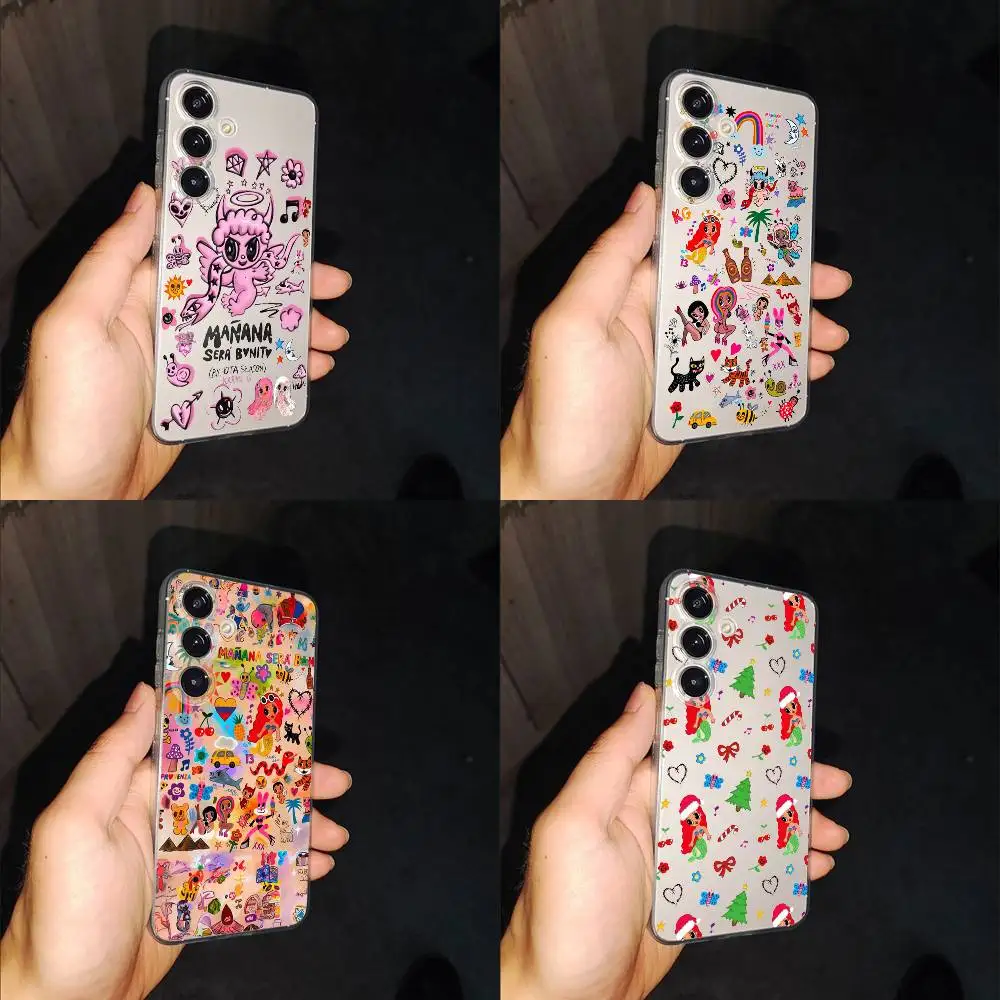 

K-Karol G Manana Sera Bonito Phone Case For Samsung S24,30,21,22,23,20 FE,lite,PIus,Ultra,5G,Note,9,10 Transparent Cover