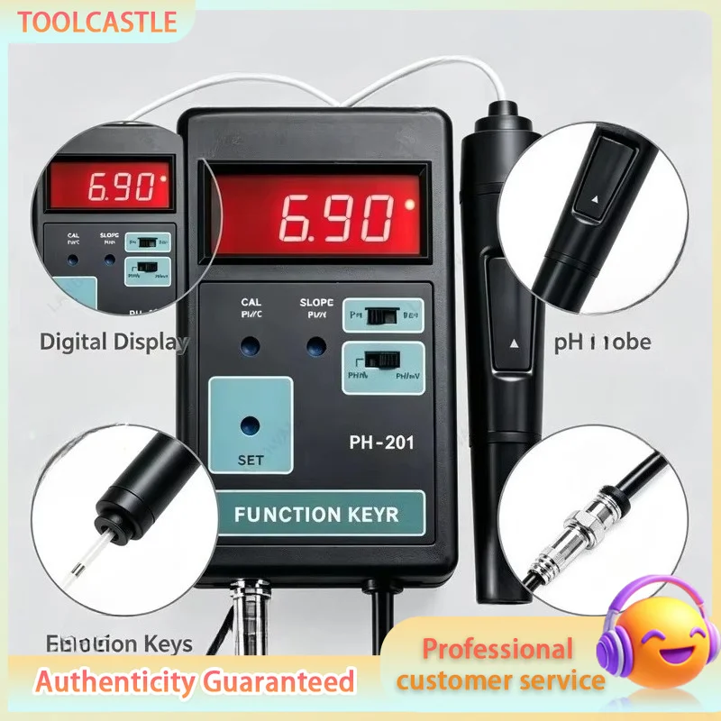 PH-201DigitalOnline PH Meter Controller High Precision Water Acidity Alkalinity Monitor for Aquarium Swimming Pool4PlugAvailable