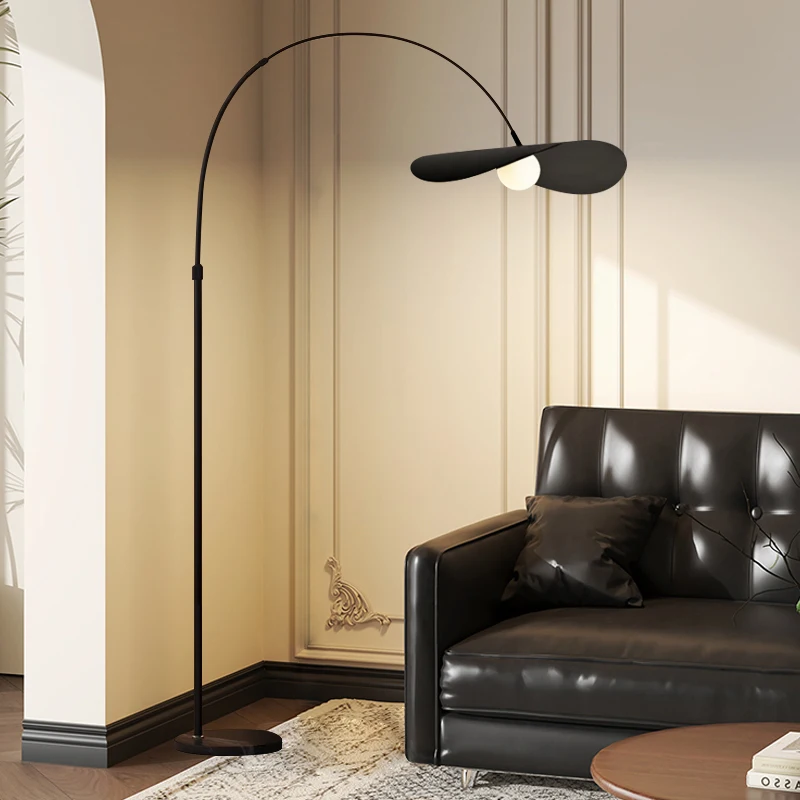 

Fishing floor lamp, Italian minimalist living room sofa next to the high sense, post-modern creative decorative hat vertical