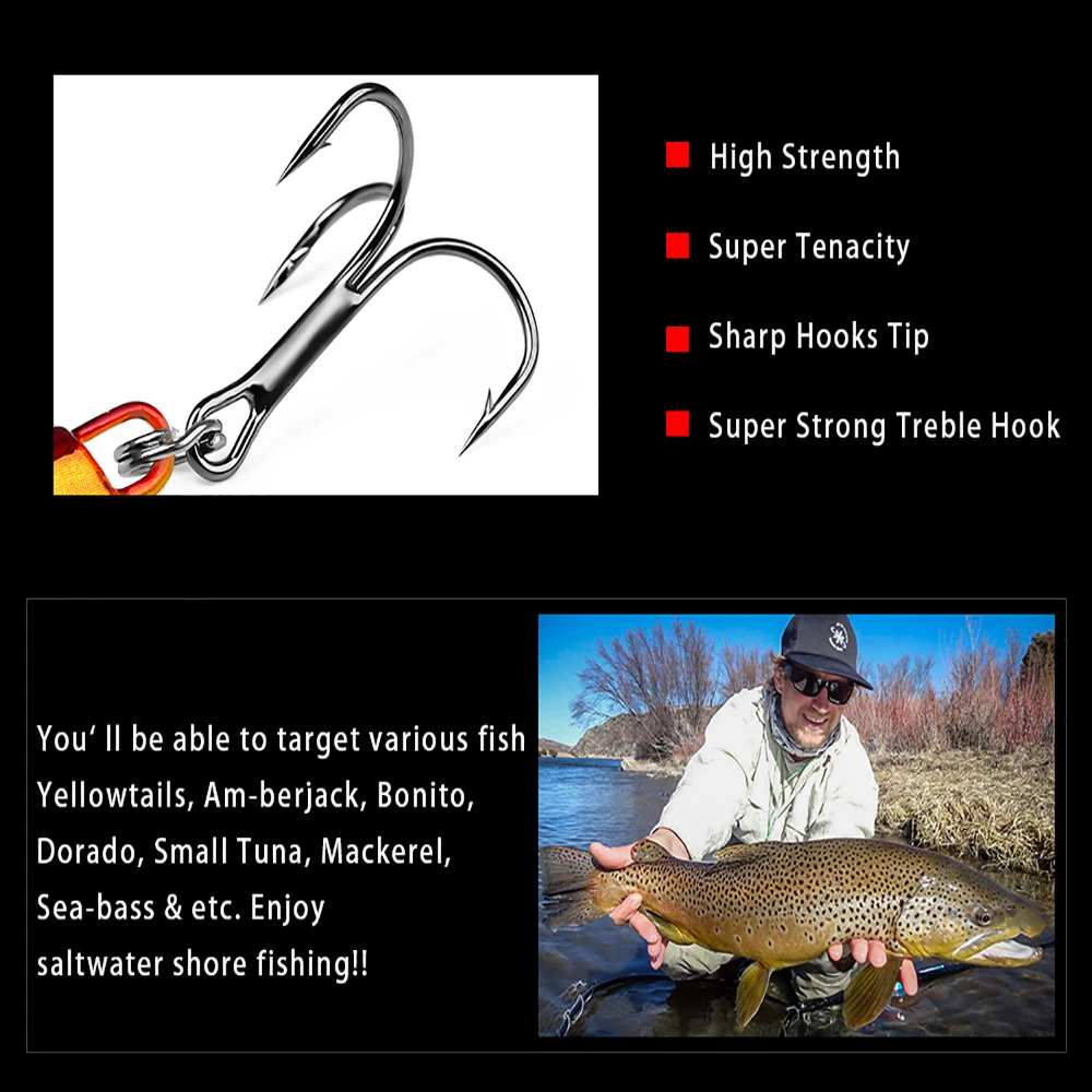 Proberos 1 Stück Laser-Metall-Jigs - 7g/10g/15g/20g/30g Hochleistungs-Salzwasserköder für Thunfisch, Barsch, Lachs & Königsfisch – Detail 6