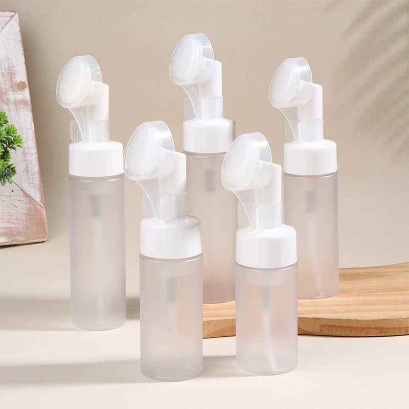 100-250ml Empty Facial Cleanser Mousse Foam Gel Head Wash Brush Foam Bottle Pressure Type Cleansing Milk Foaming