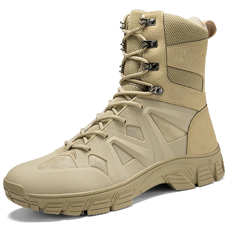 Large Size 47 Combat Boots Men's High Top Hiking Boots Anti Slip Desert Boots Wear-resistant Men's Tactical Boots Outdoor Shoes