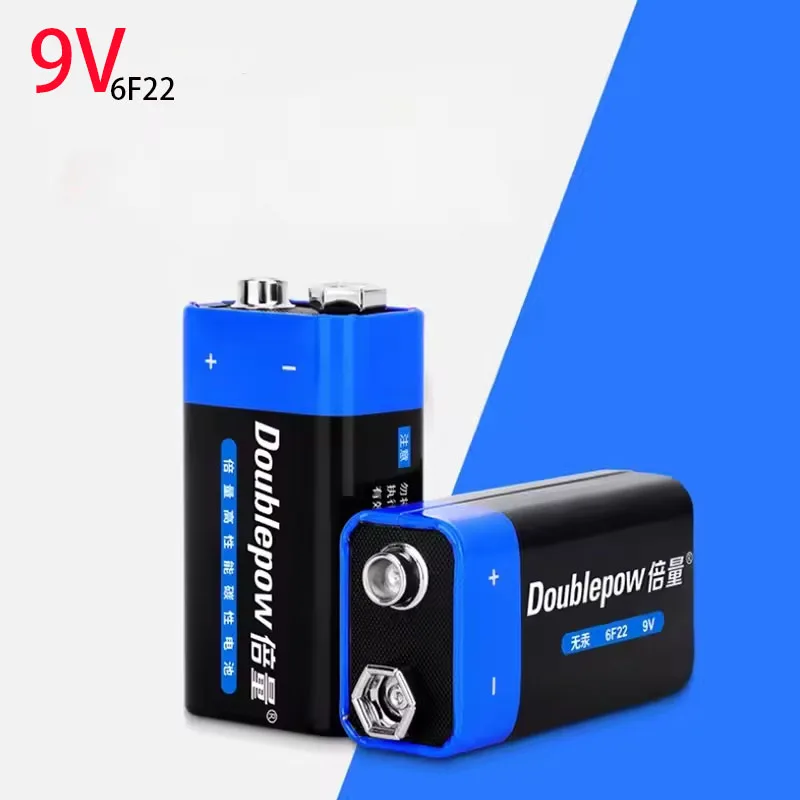 Doublepow 1-10 Pièces Batterie 9 Volts 9 V Multimètre En Carbone Jetable Alarme Microphone 6F22 Boîtier En Fer Batterie Sèche