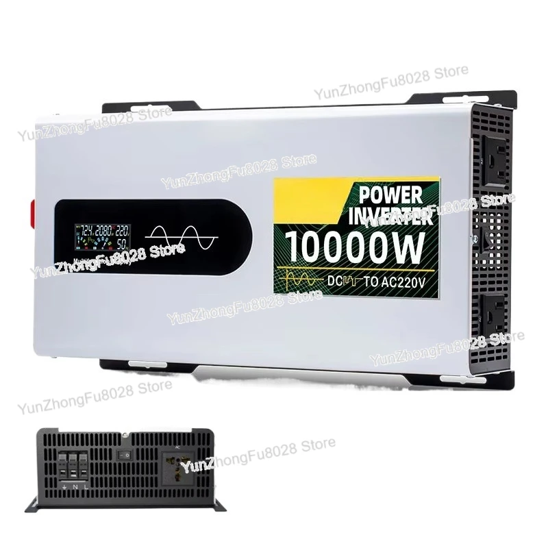 Inversor 12V 24V para AC 110V 220V Onda Pura, Inversor 48V 72V 5000W 10KW Onda Senoidal Pura com Plugue EU, Power Banks, Inversor Solar Off-Grid