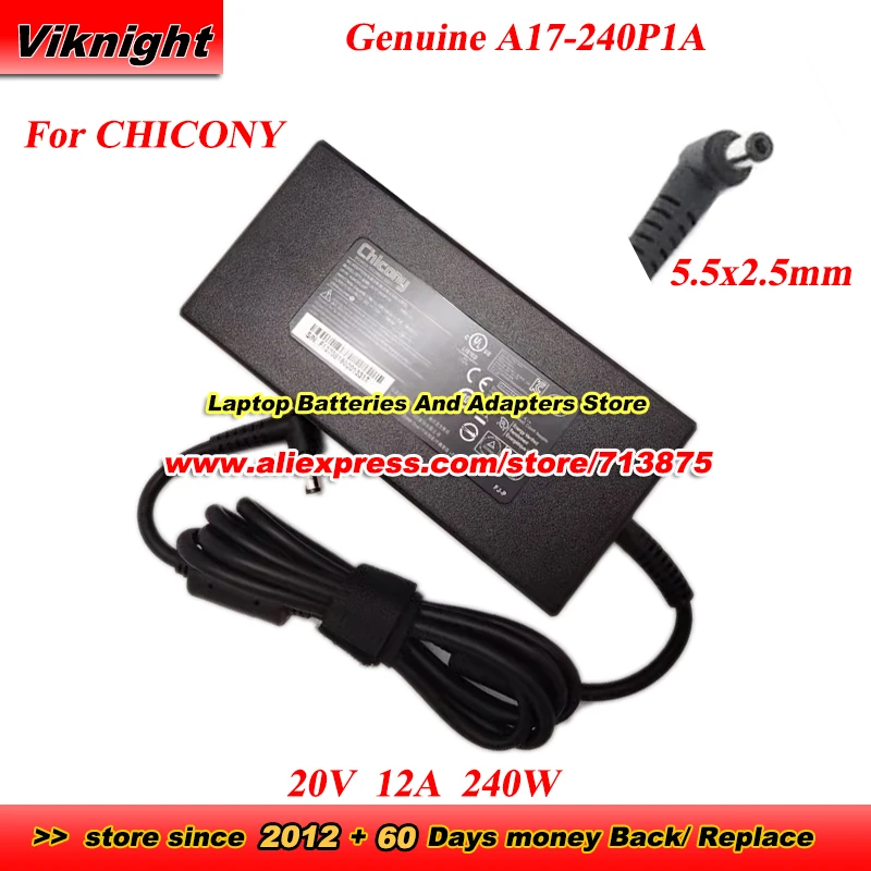 

Genuine CHICONY A17-240P1A AC Adapter 20V 12A 240W A240A029P 5.5x2.5mm For Mechrevo Absolute G16 jiaolong 16K 17K Aurora Pro