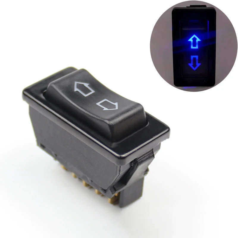 

1Pc Universal 5 Pins(Blue) 12V 20A 2 Way Momentary Electric Window Aerial Up Down Rocker Switch Car Auto Power Window Switch