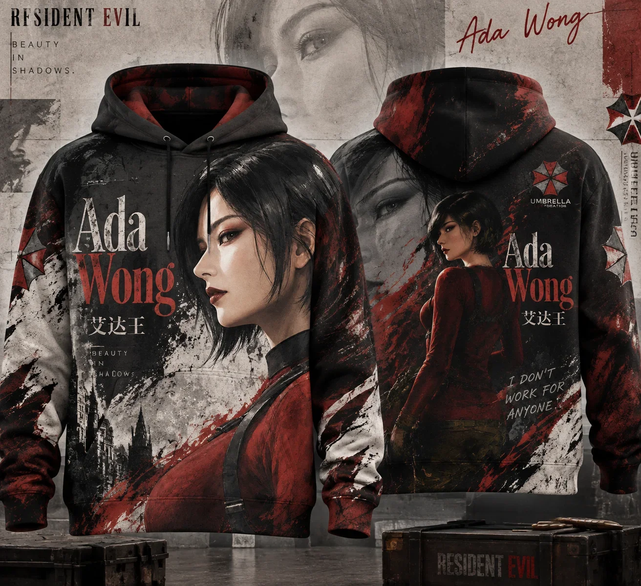 2026 Family Matching Y2K Resident Evil Requiem 3D All Over Print Hoodie Leon Grace Raccoon City Game Fan Pullover Tops