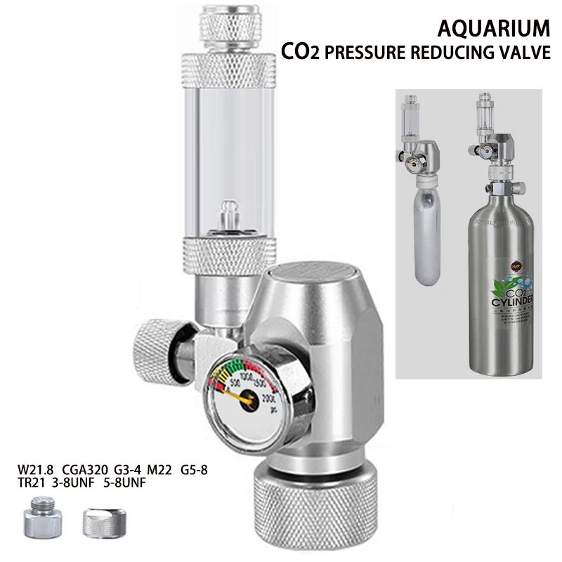 Aquarium DIY CO2 pressure reducing valve High pressure cylinder CO2 output control tank CO2 regulator pressure reducing valve