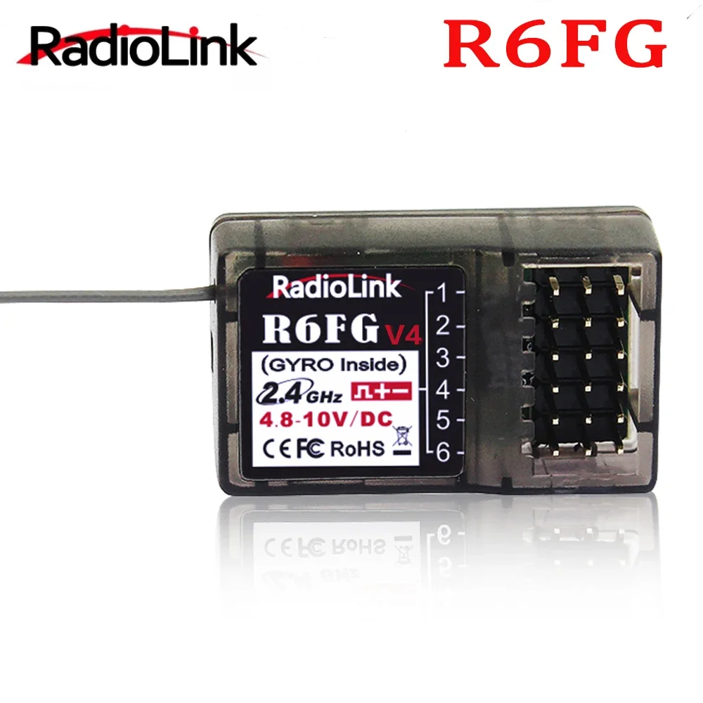 

Radiolink R6FG V4 2.4GHz 6 CH FHSS Receiver High Voltage Gyro Integrated For RC4GS RC3S RC4G T8FB RC6GS Transmitter RC Car Boat