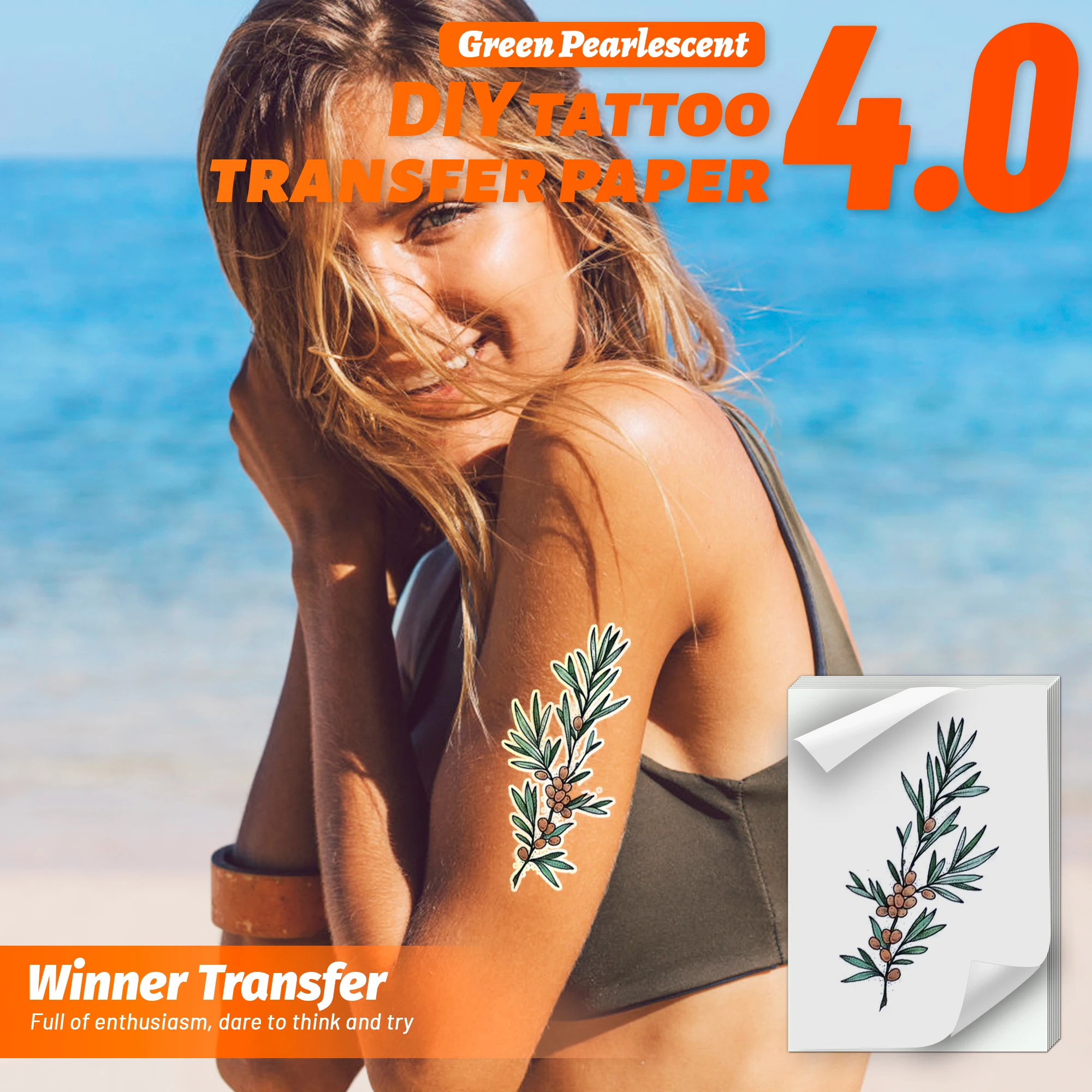 Winnertransfer-50% Printable Tijdelijke Tattoos Transfer Tattoo Papier Huid Tattoo Print Papier Voor Inkjet Of Laser Printer