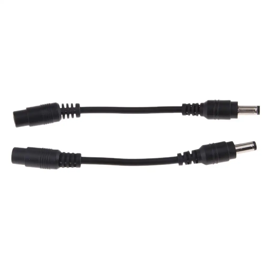 2Pc Copper DC .5x2.1mm Female to 5.5x2.5mm Male Adapter Cable