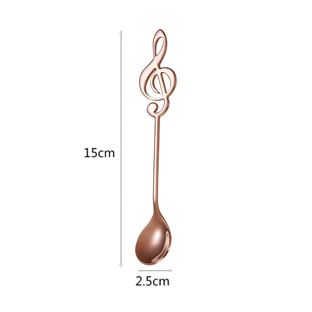 Coffee Spoon Stainless Steel Mirror Finish Musical Note Handle Design for Tea Dessert Ice Cream Stirring Kitchen Tableware view 3