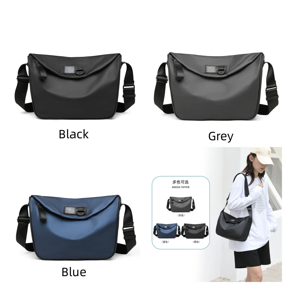 Fashion Men Crossbody Bag Plush Lightweight Tote Zipper Top-handle Package Travel Shoulder Bag