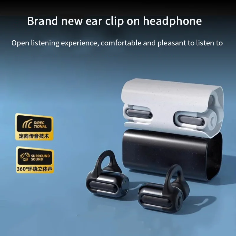 

Ear Clip Earphone Open Comfortable Wear Long Battery Life ENC Call Noise Reduction Bluetooth 5.3 Listen Music Headphone