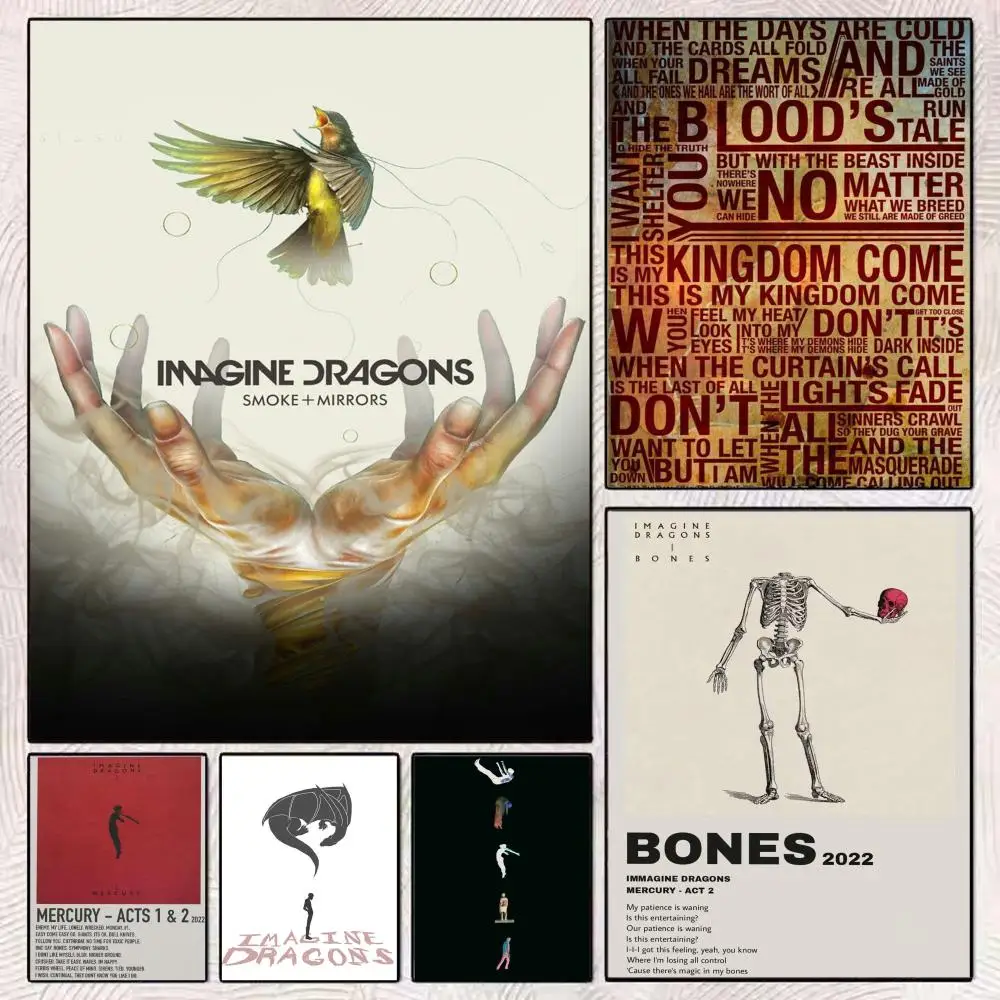 Independent rock Music I-Imagine Dragons Band 3 Poster Art poster movie mural family childrens room wall decoration print Gift