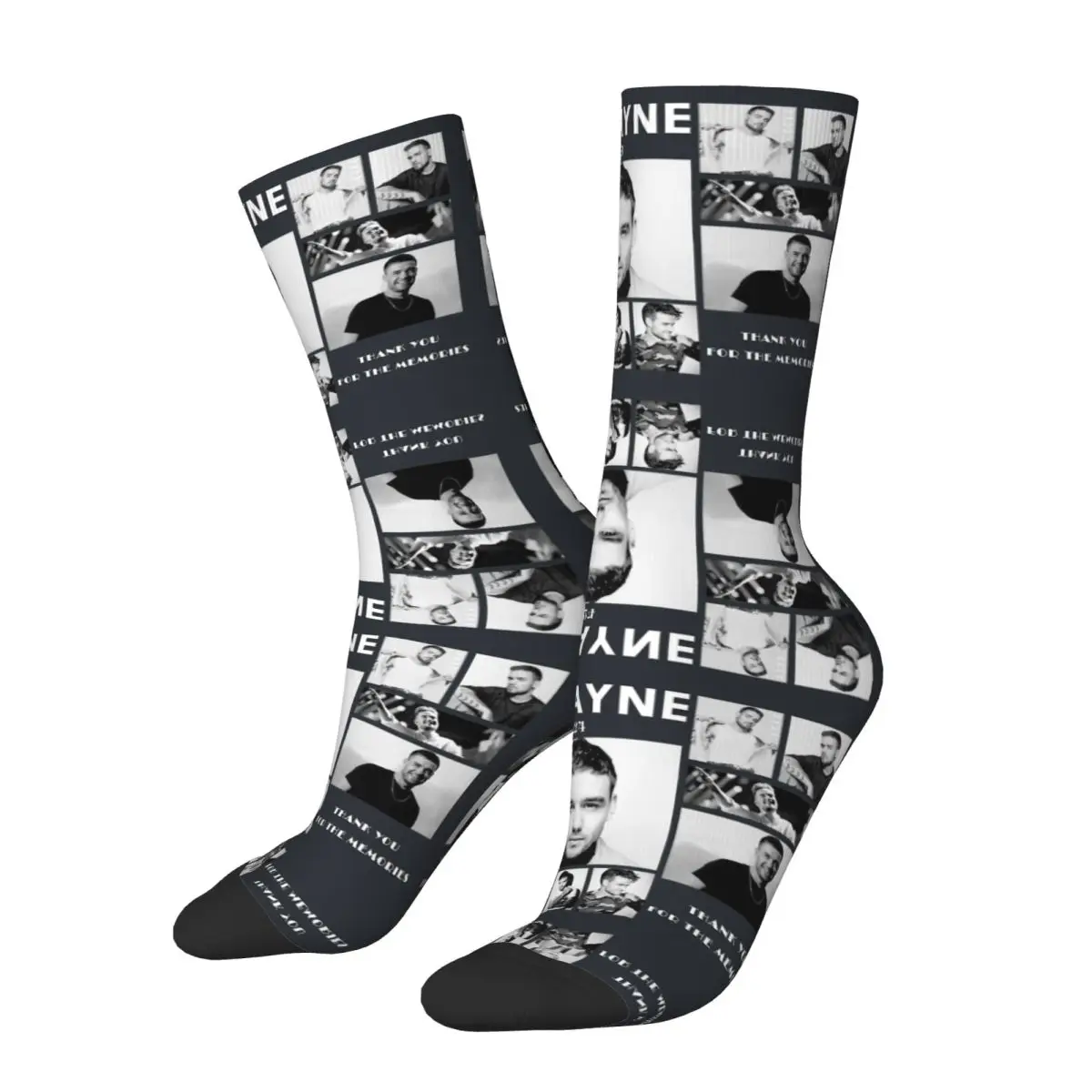 Crazy RIP Liam Payne 1993-2024 Sock for Men Hip Hop Liam Payne Happy Pattern Printed Boys Crew Sock official-website tops fugees