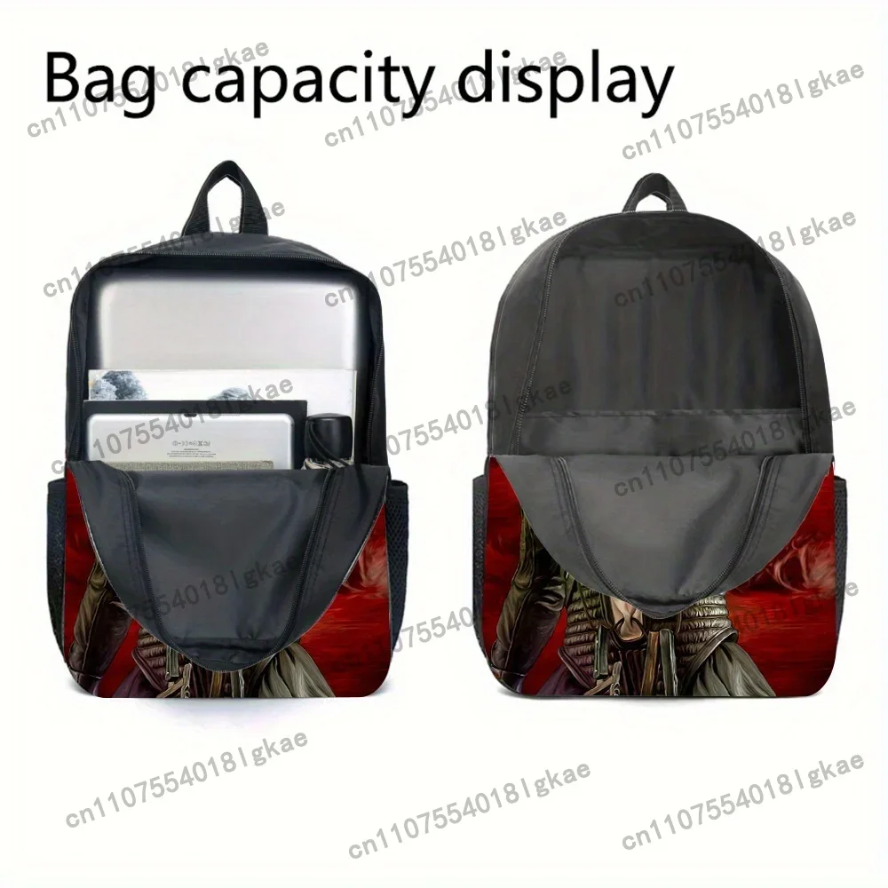 Hellpriest 3pcs Gothic Horror Backpack Set with Pinhead & Hell Priest Character Design - Large Capacity Backpack, Laptop Compart